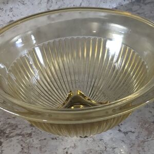 Ribbed Depression 10 Inch Glass Mixing Bowl.